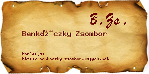 Benkóczky Zsombor névjegykártya