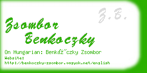 zsombor benkoczky business card